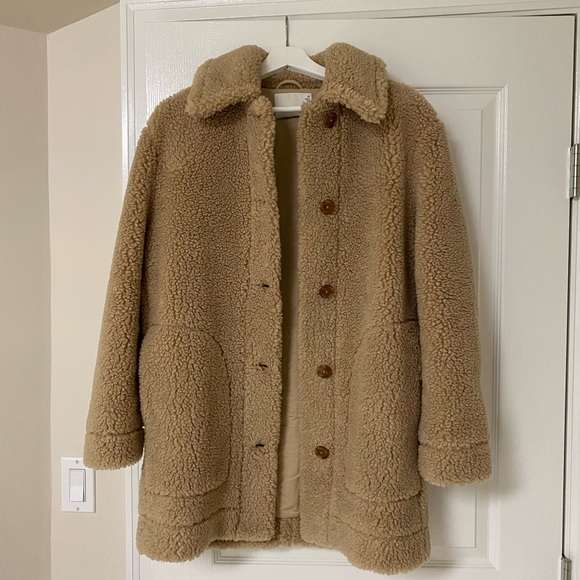 Aritzia Wilfred Free Teddy Long Jacket. BNWT. Size XS. Camel colour - Picture 2 of 10